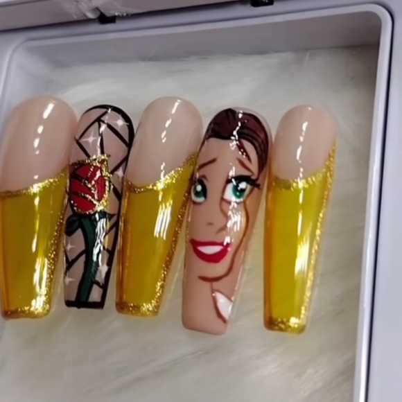 Beauty and the Beast Press On Nails 💛 💕